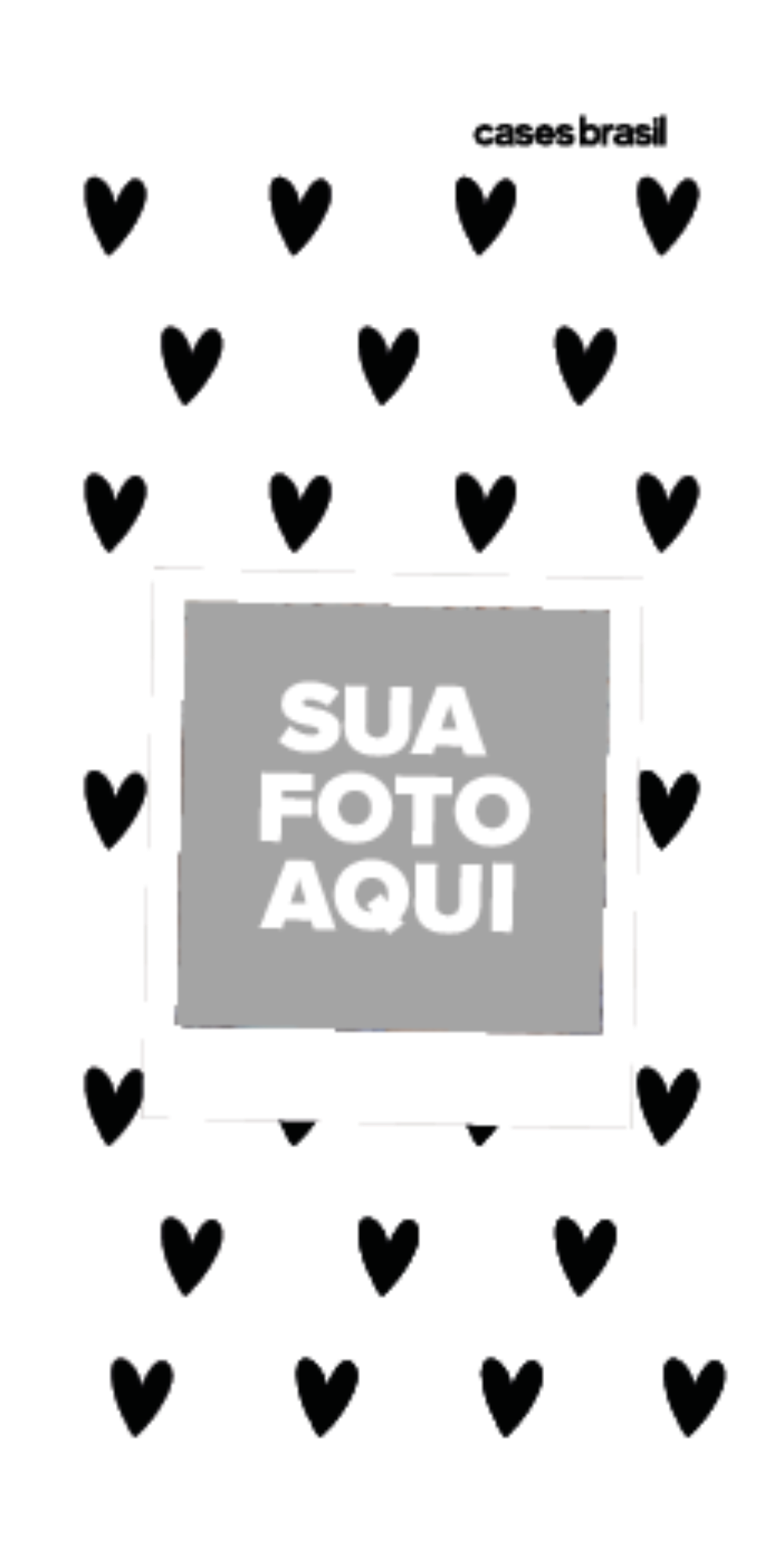 Capinha para Celular Polaroid Corações Black