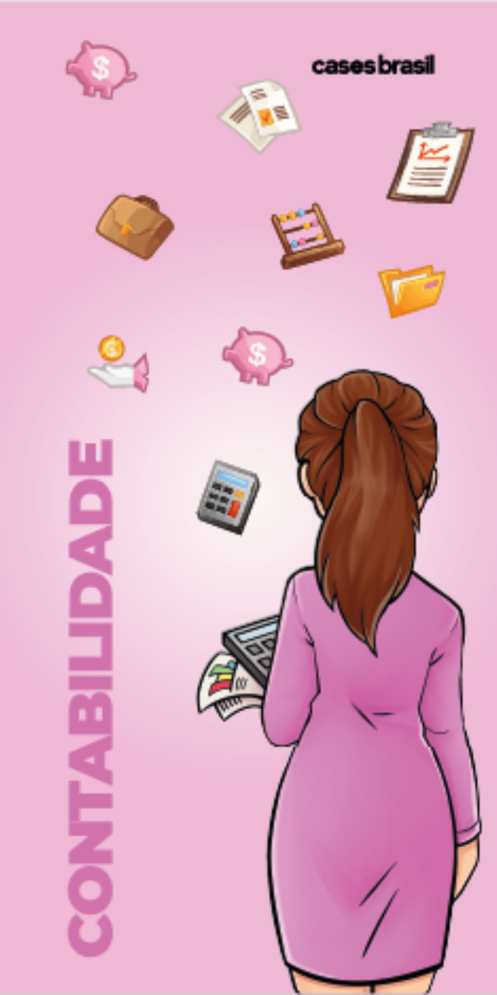 Capinha para Celular Contabilidade - Boneca Profissão Com Fundo
