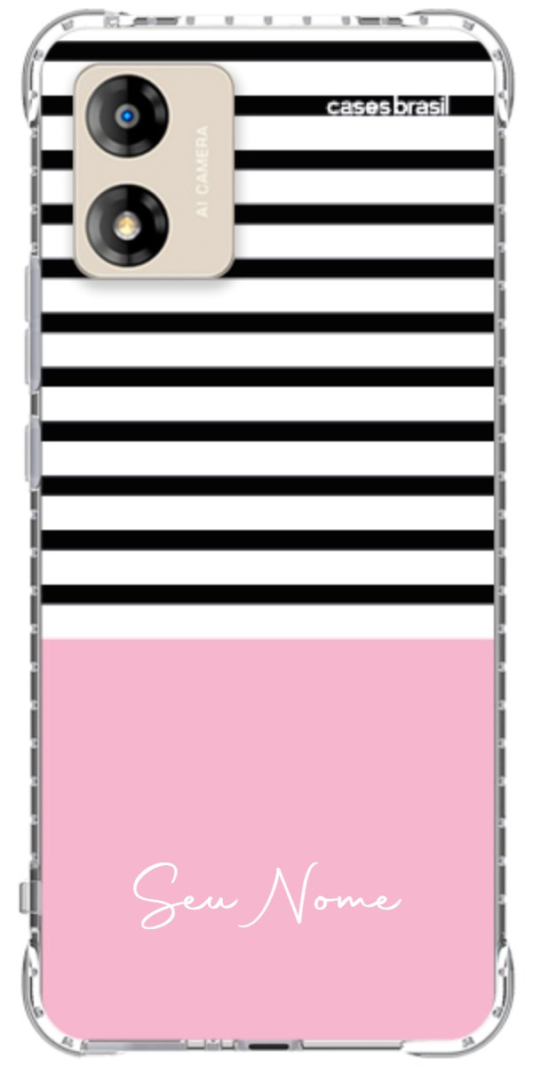 Capinha para Celular Listras Base Rosa
