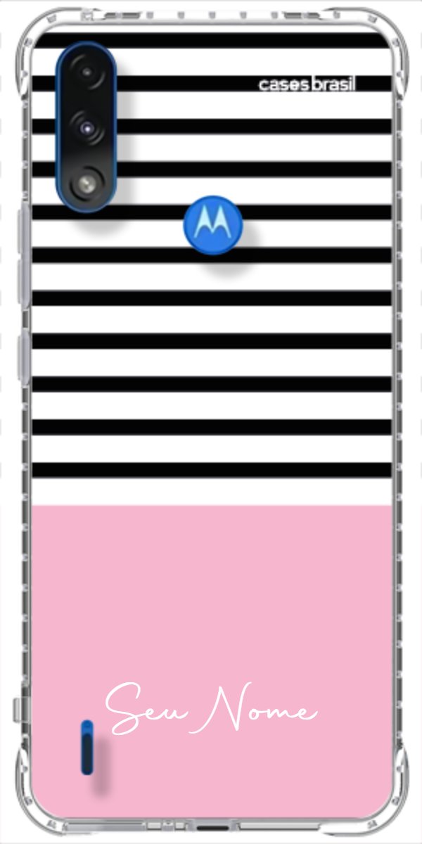 Capinha para Celular Listras Base Rosa
