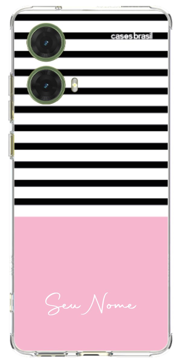 Capinha para Celular Listras Base Rosa