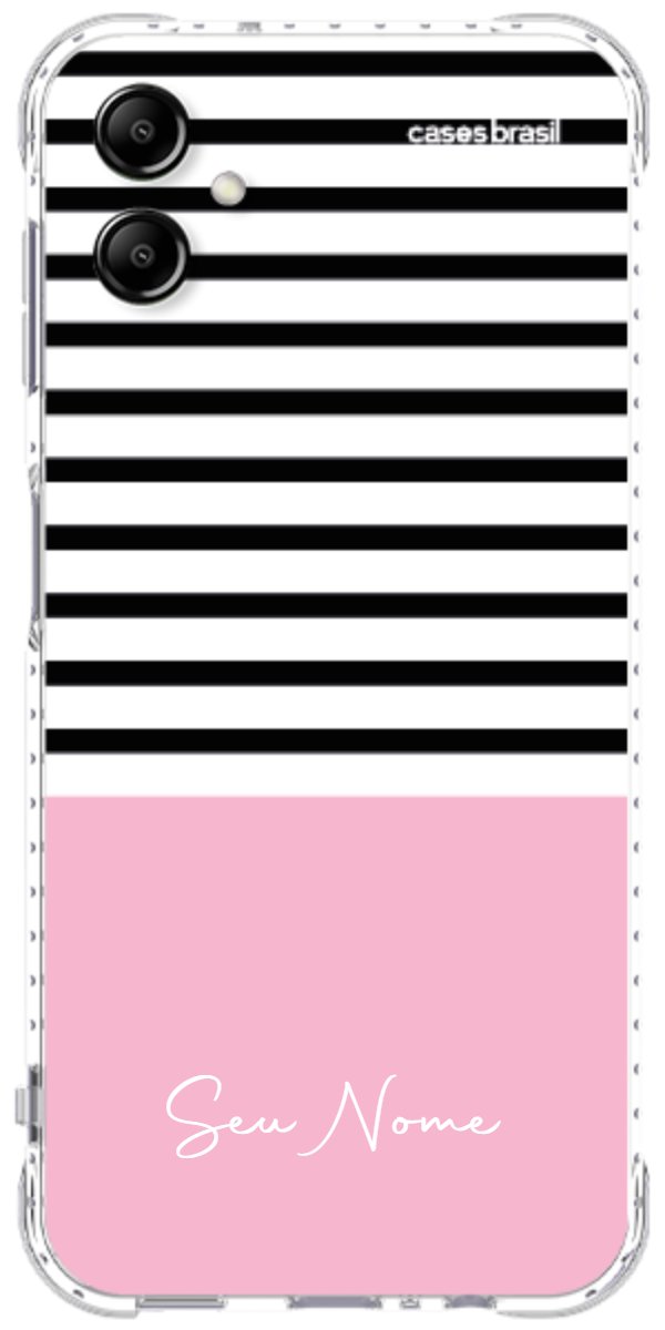 Capinha para Celular Listras Base Rosa