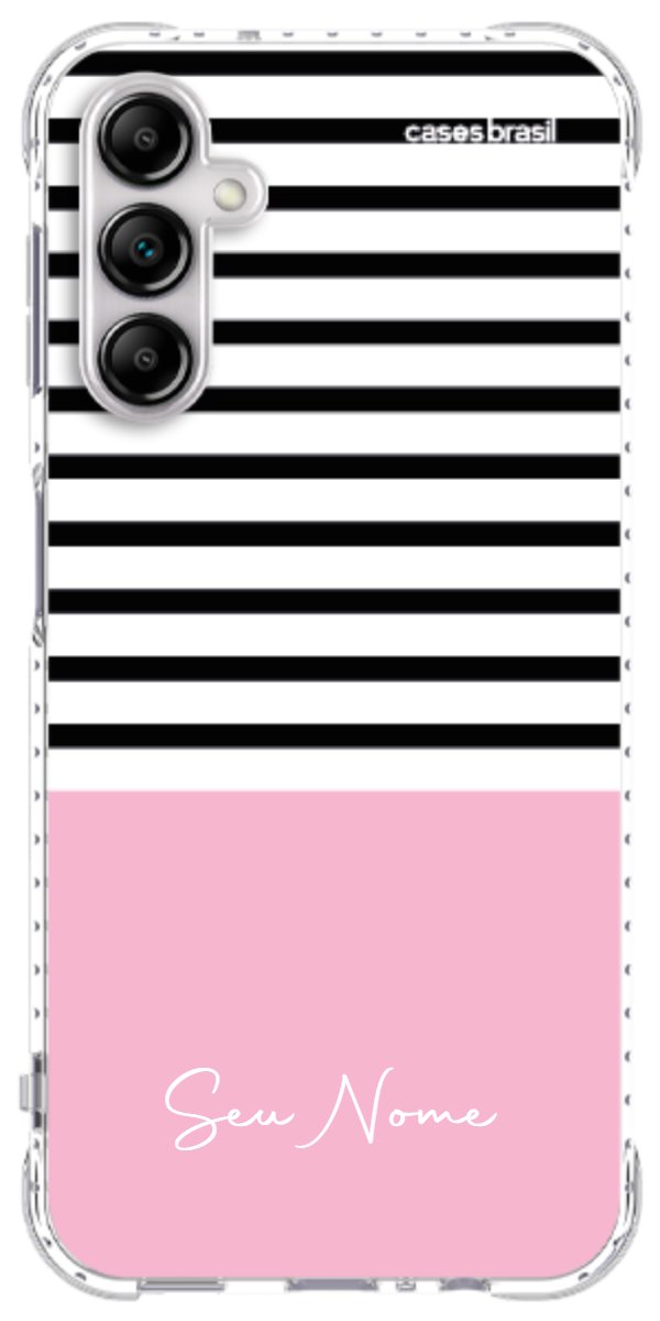 Capinha para Celular Listras Base Rosa