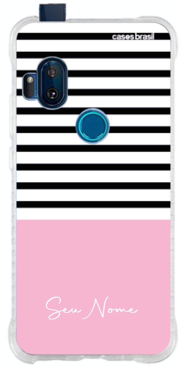 Capinha para Celular Listras Base Rosa