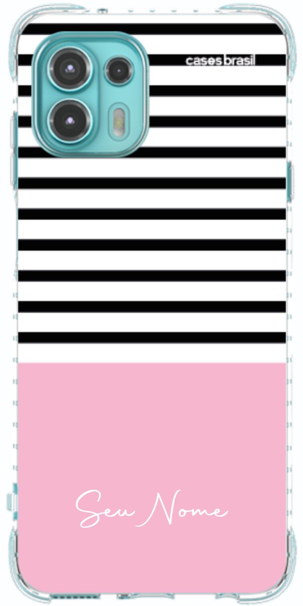 Capinha para Celular Listras Base Rosa