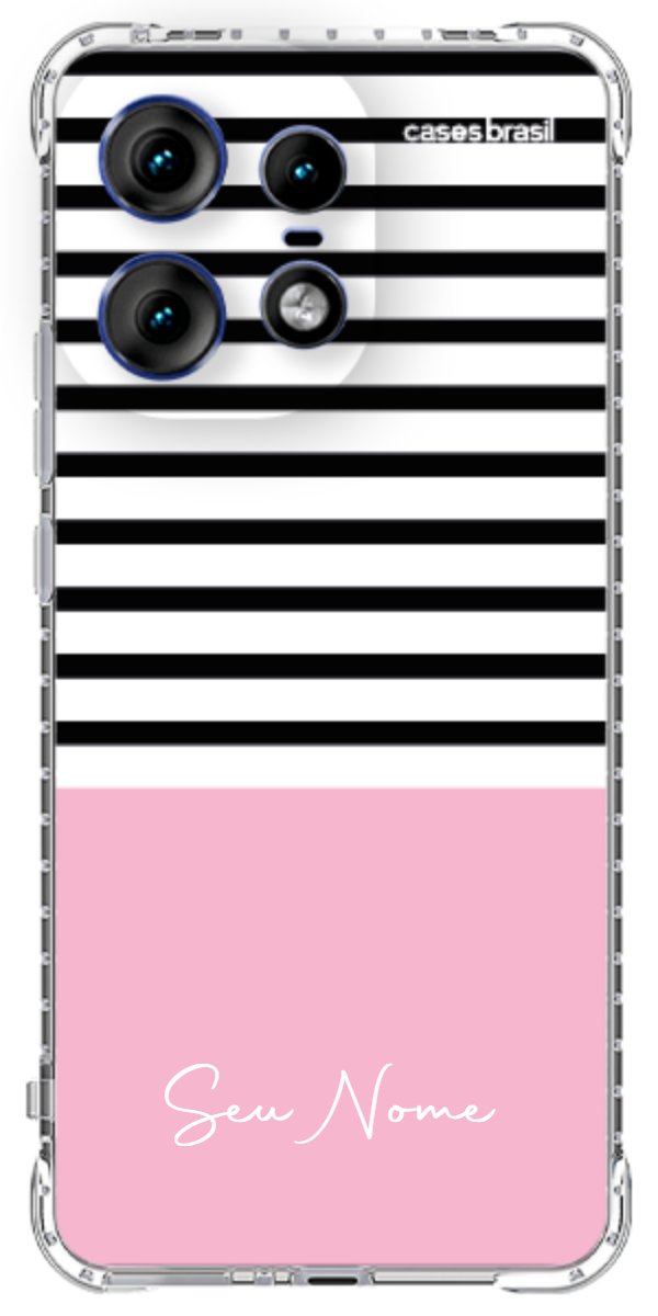 Capinha para Celular Listras Base Rosa