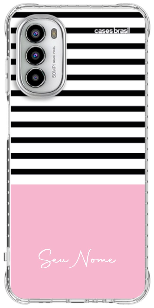 Capinha para Celular Listras Base Rosa