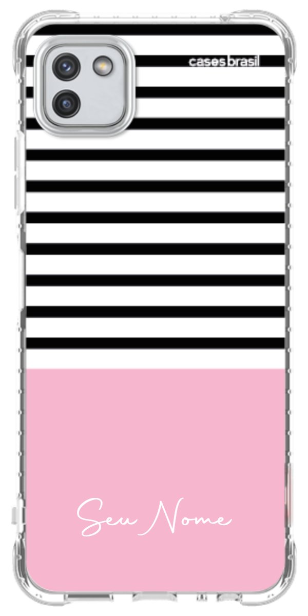 Capinha para Celular Listras Base Rosa
