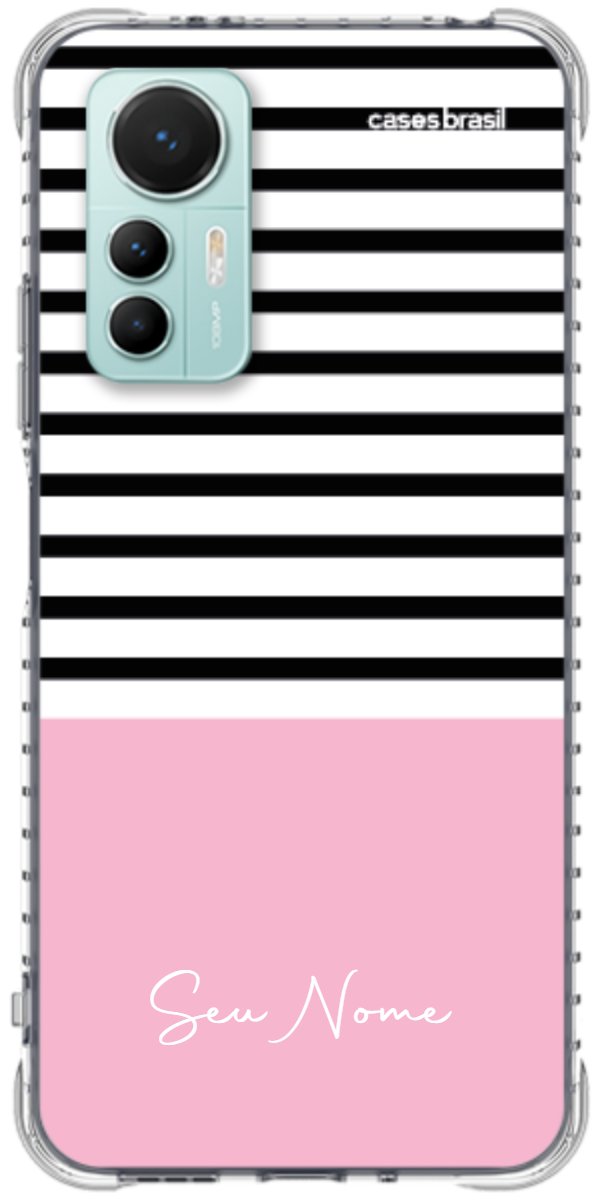 Capinha para Celular Listras Base Rosa