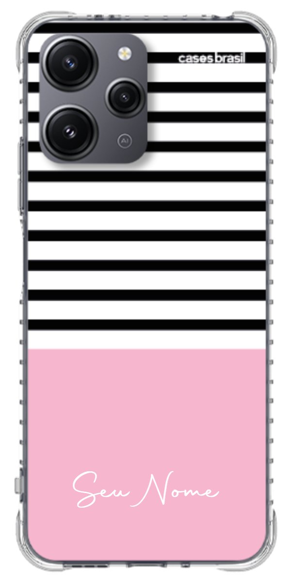 Capinha para Celular Listras Base Rosa