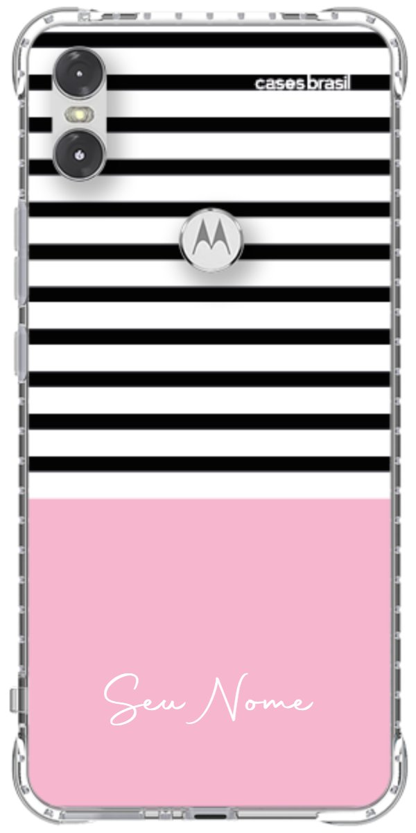 Capinha para Celular Listras Base Rosa