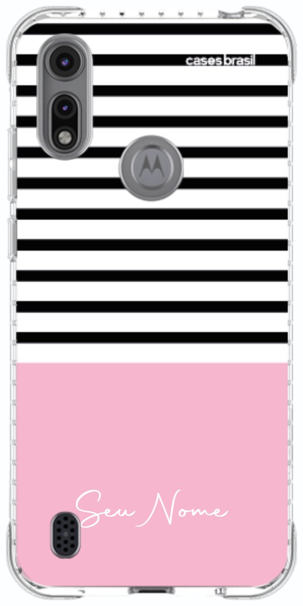 Capinha para Celular Listras Base Rosa