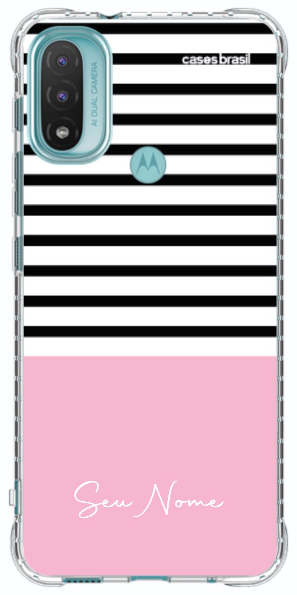 Capinha para Celular Listras Base Rosa
