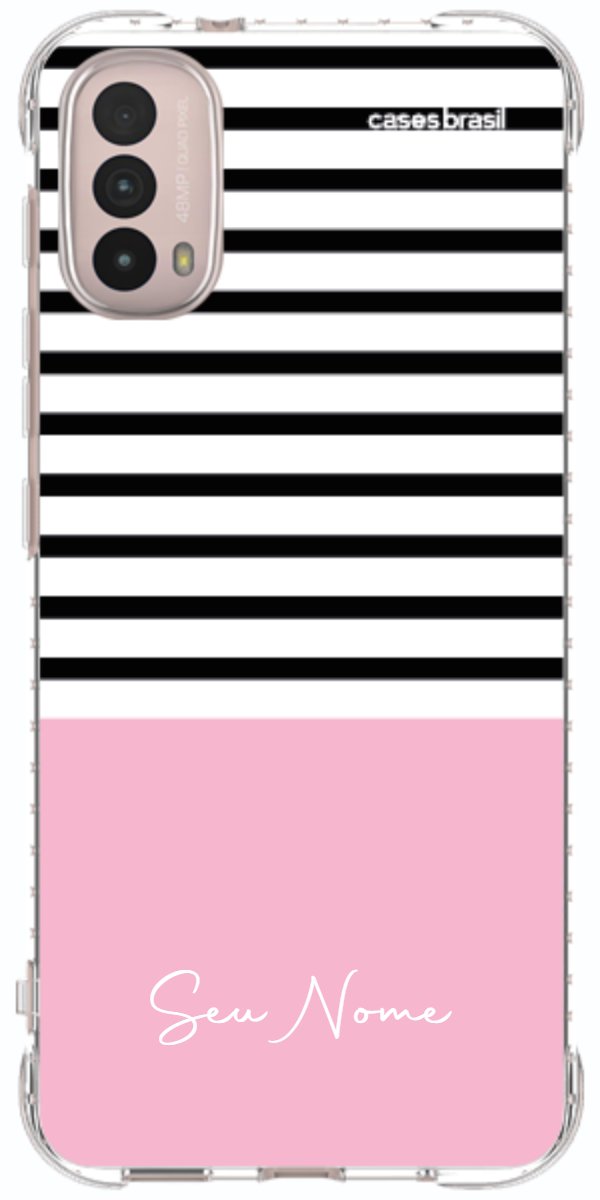 Capinha para Celular Listras Base Rosa