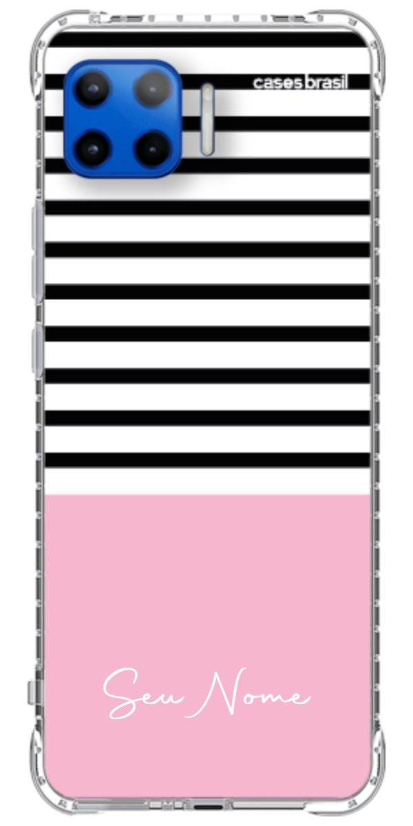 Capinha para Celular Listras Base Rosa