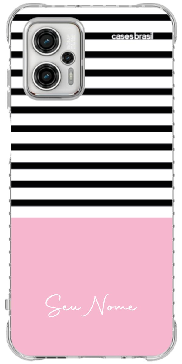 Capinha para Celular Listras Base Rosa