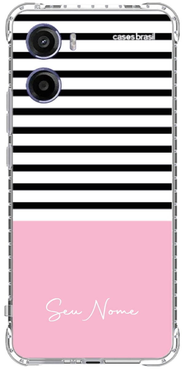 Capinha para Celular Listras Base Rosa