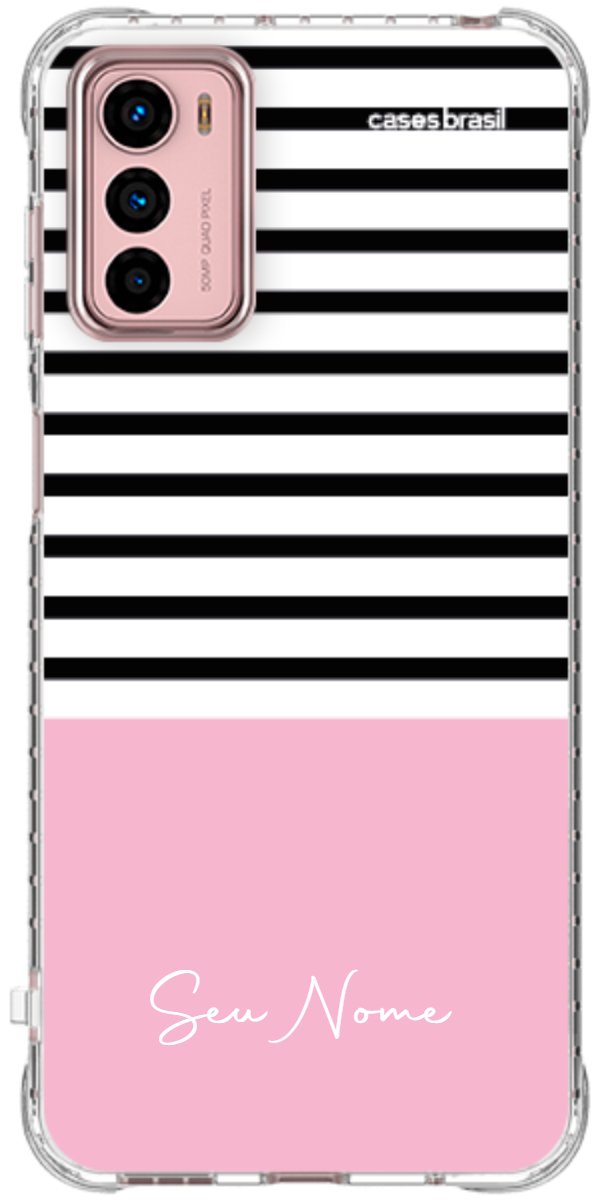 Capinha para Celular Listras Base Rosa