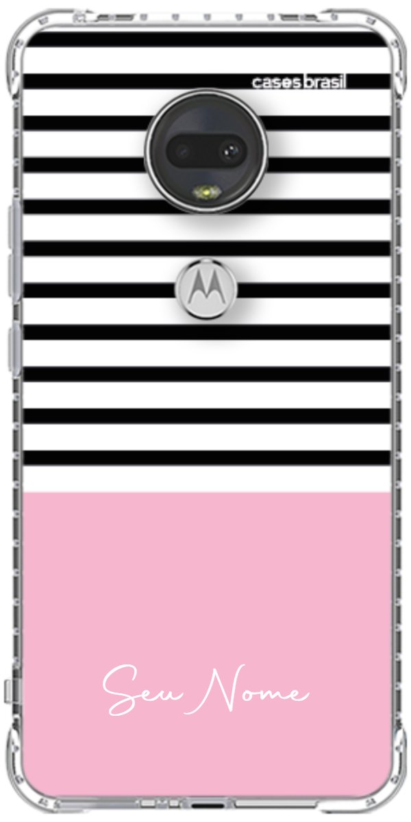 Capinha para Celular Listras Base Rosa