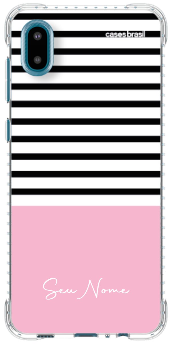 Capinha para Celular Listras Base Rosa