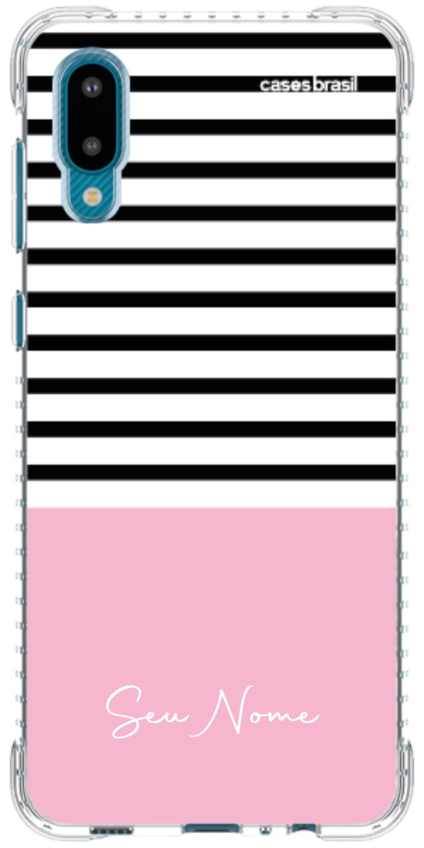 Capinha para Celular Listras Base Rosa