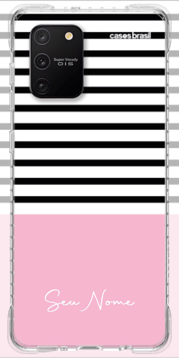 Capinha para Celular Listras Base Rosa