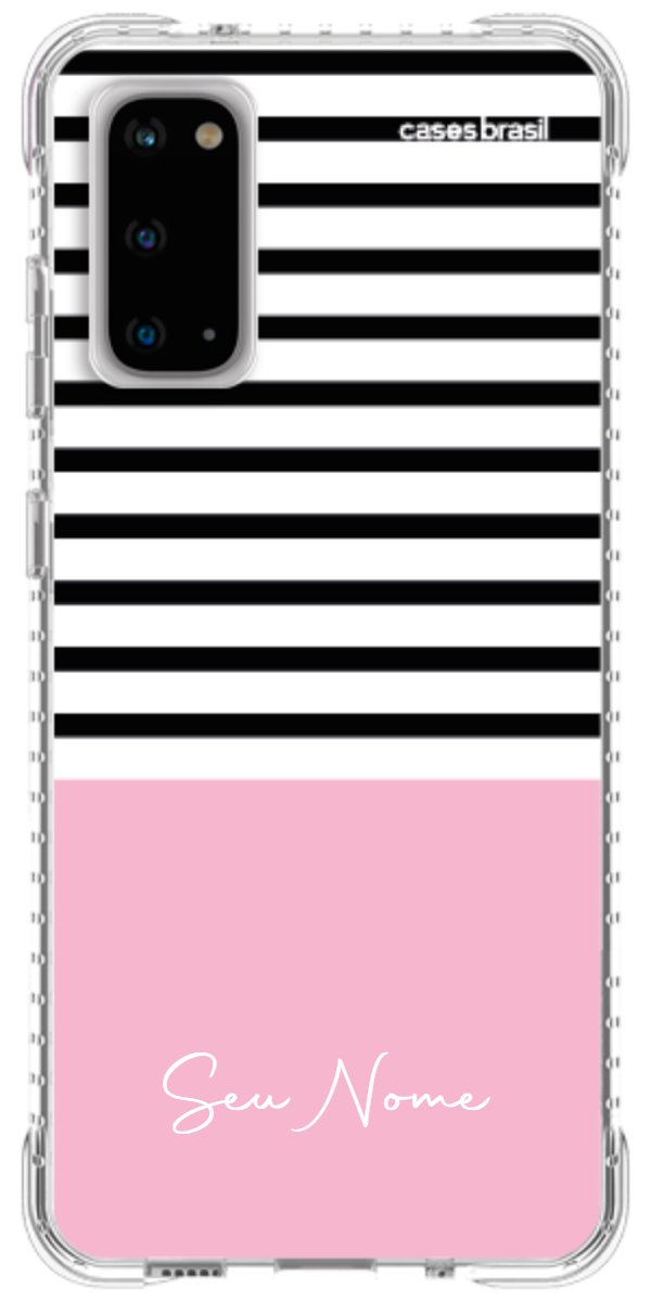 Capinha para Celular Listras Base Rosa