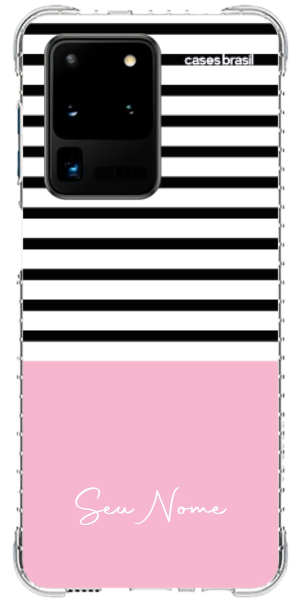 Capinha para Celular Listras Base Rosa