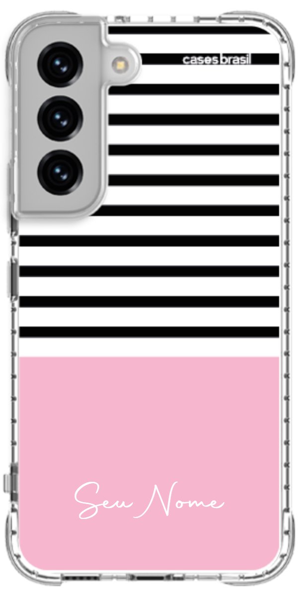 Capinha para Celular Listras Base Rosa
