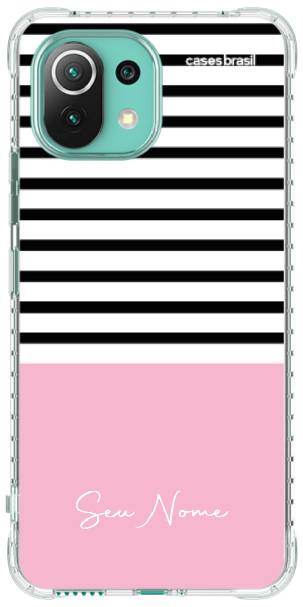 Capinha para Celular Listras Base Rosa