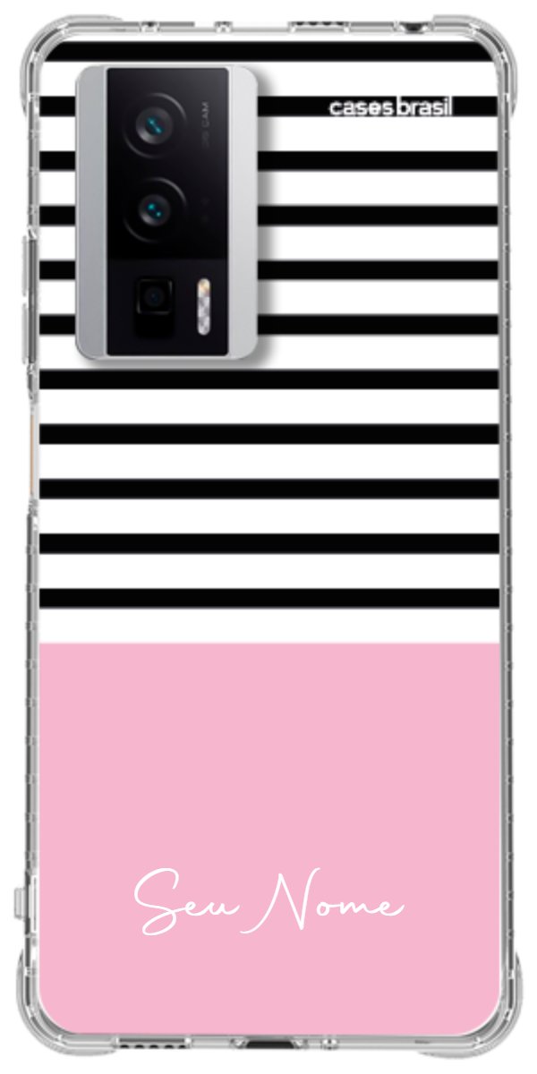 Capinha para Celular Listras Base Rosa