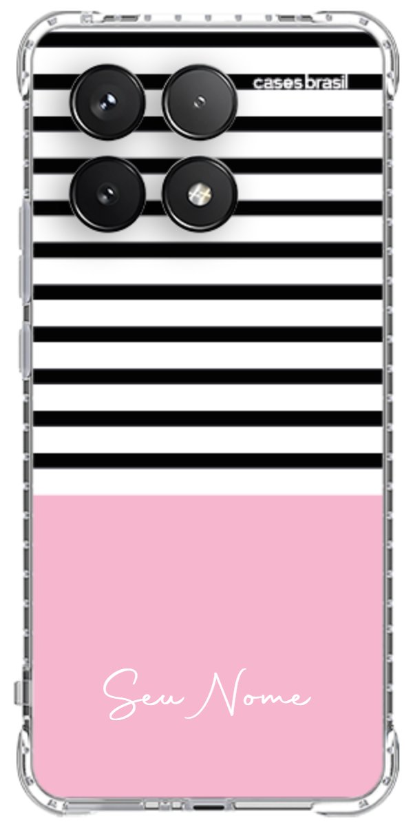 Capinha para Celular Listras Base Rosa