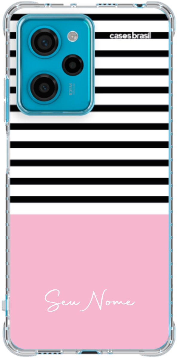 Capinha para Celular Listras Base Rosa