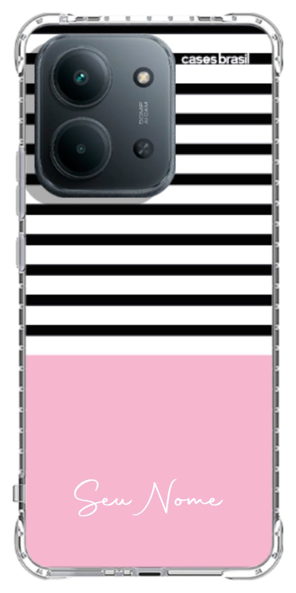 Capinha para Celular Listras Base Rosa