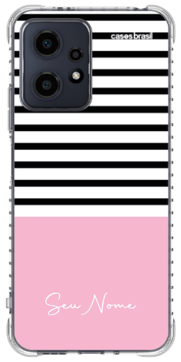Capinha para Celular Listras Base Rosa