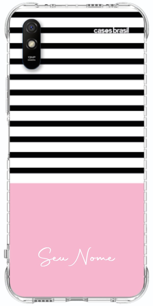 Capinha para Celular Listras Base Rosa