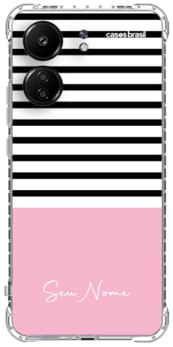 Capinha para Celular Listras Base Rosa