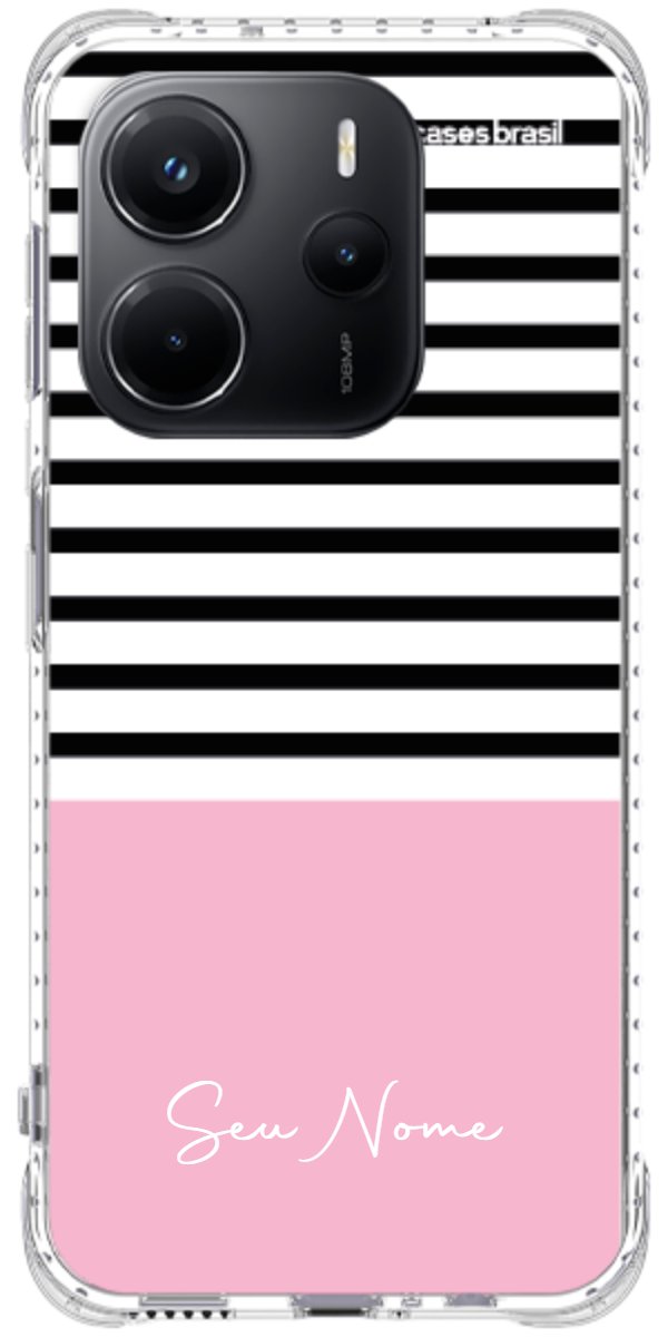 Capinha para Celular Listras Base Rosa