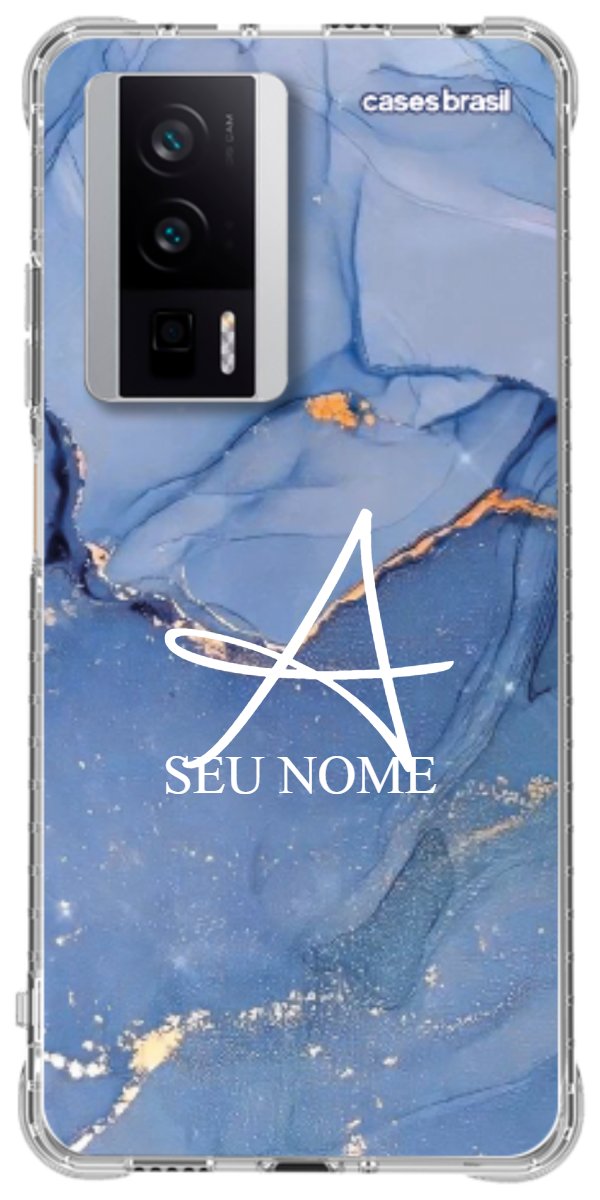 Capinha para Celular Textura Marmorizada Azul