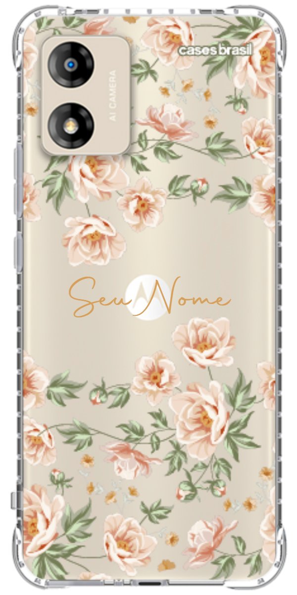 Capinha para Celular Flores Alaranjadas