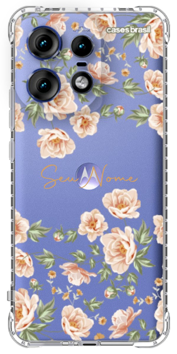 Capinha para Celular Flores Alaranjadas