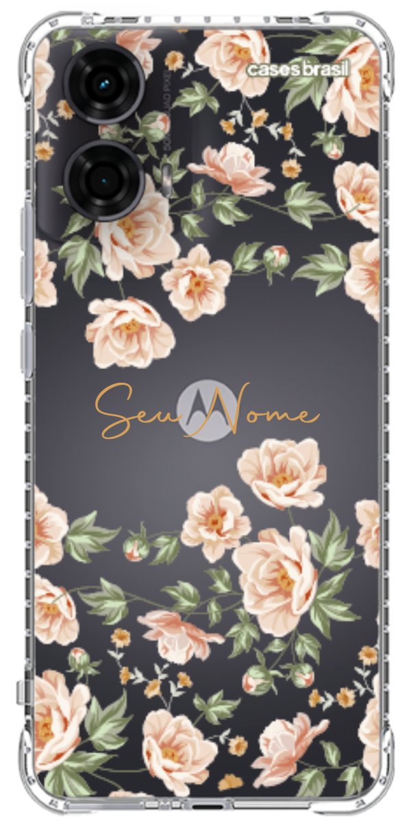 Capinha para Celular Flores Alaranjadas