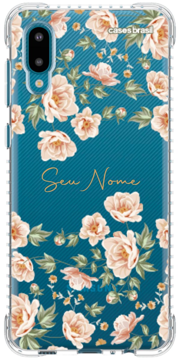 Capinha para Celular Flores Alaranjadas