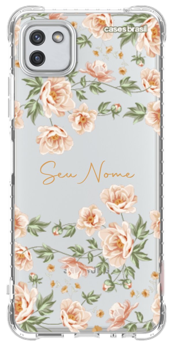 Capinha para Celular Flores Alaranjadas