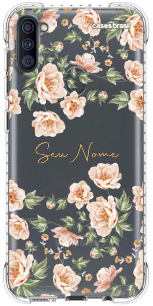 Capinha para Celular Flores Alaranjadas