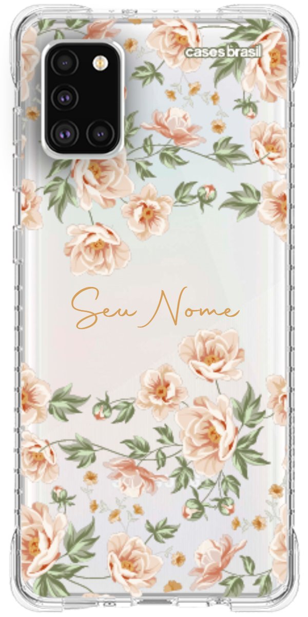 Capinha para Celular Flores Alaranjadas