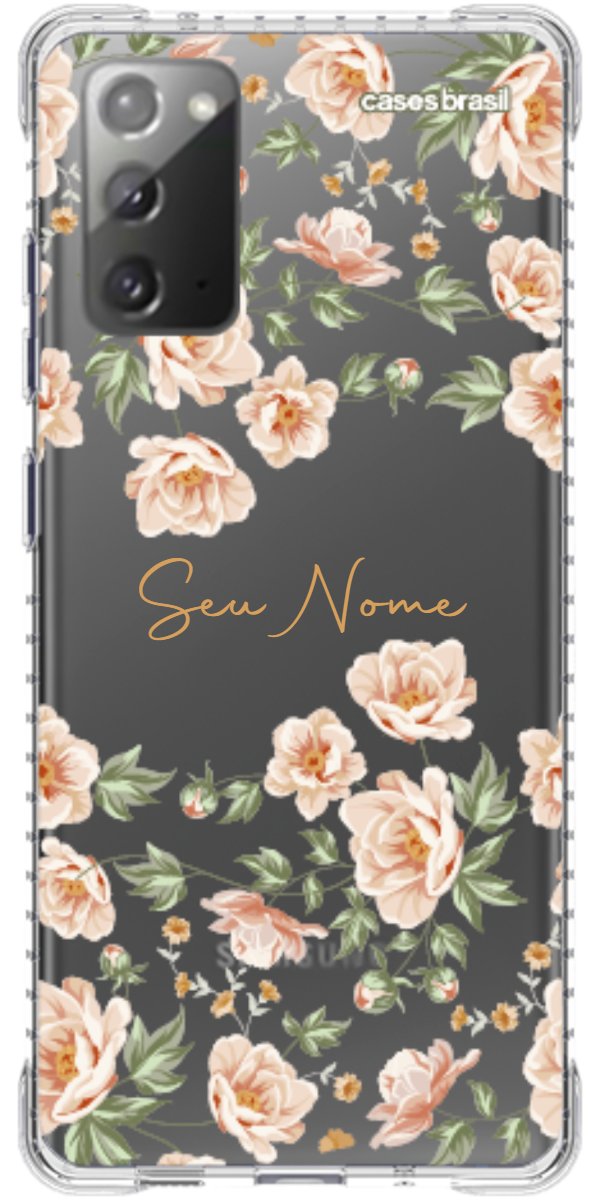 Capinha para Celular Flores Alaranjadas