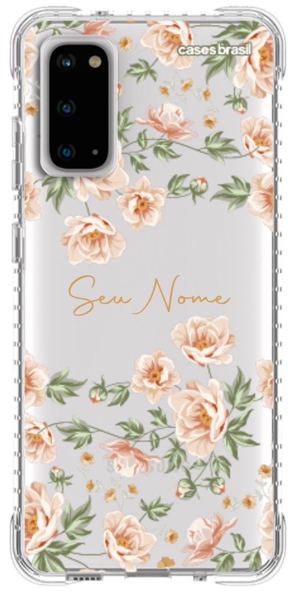Capinha para Celular Flores Alaranjadas