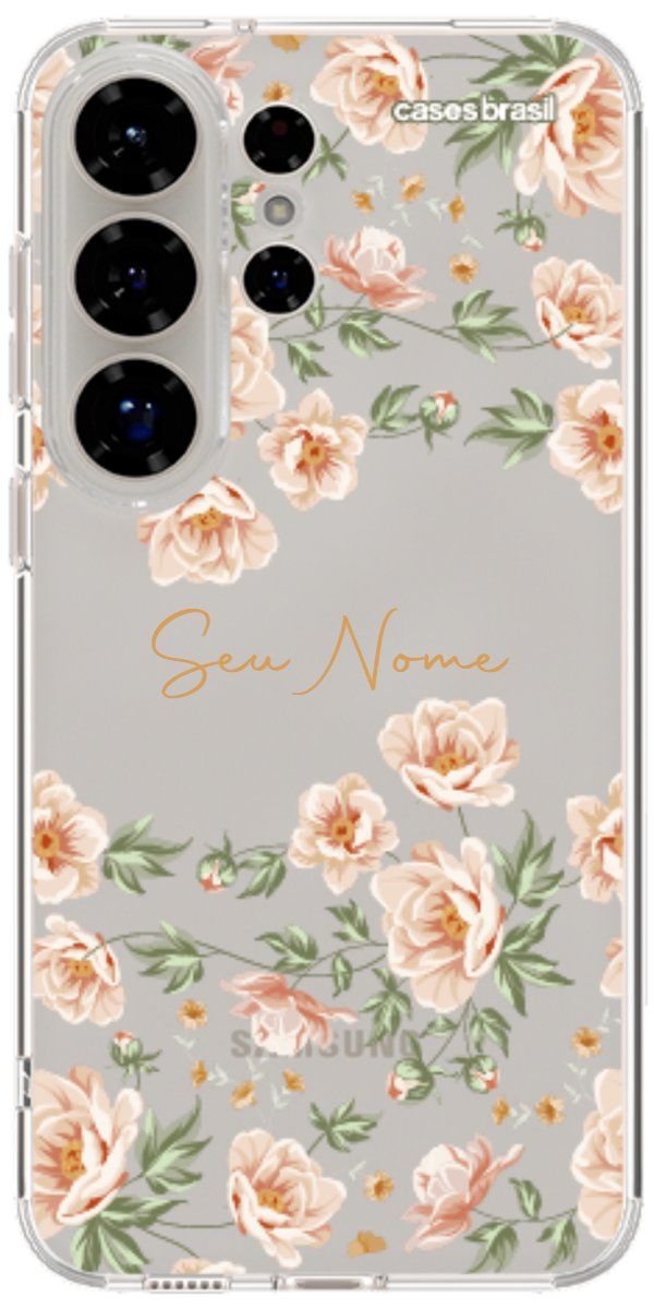 Capinha para Celular Flores Alaranjadas