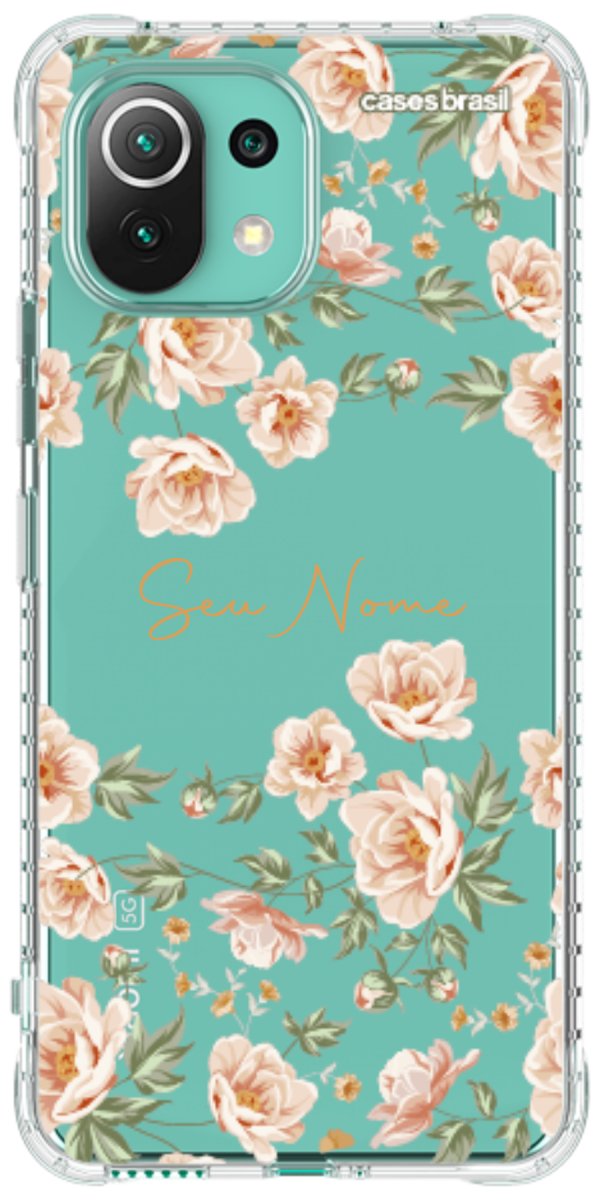 Capinha para Celular Flores Alaranjadas